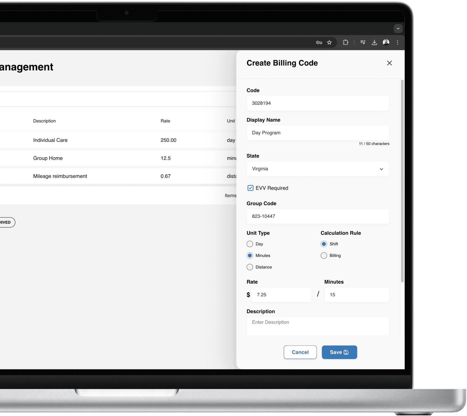 Service code managment software.