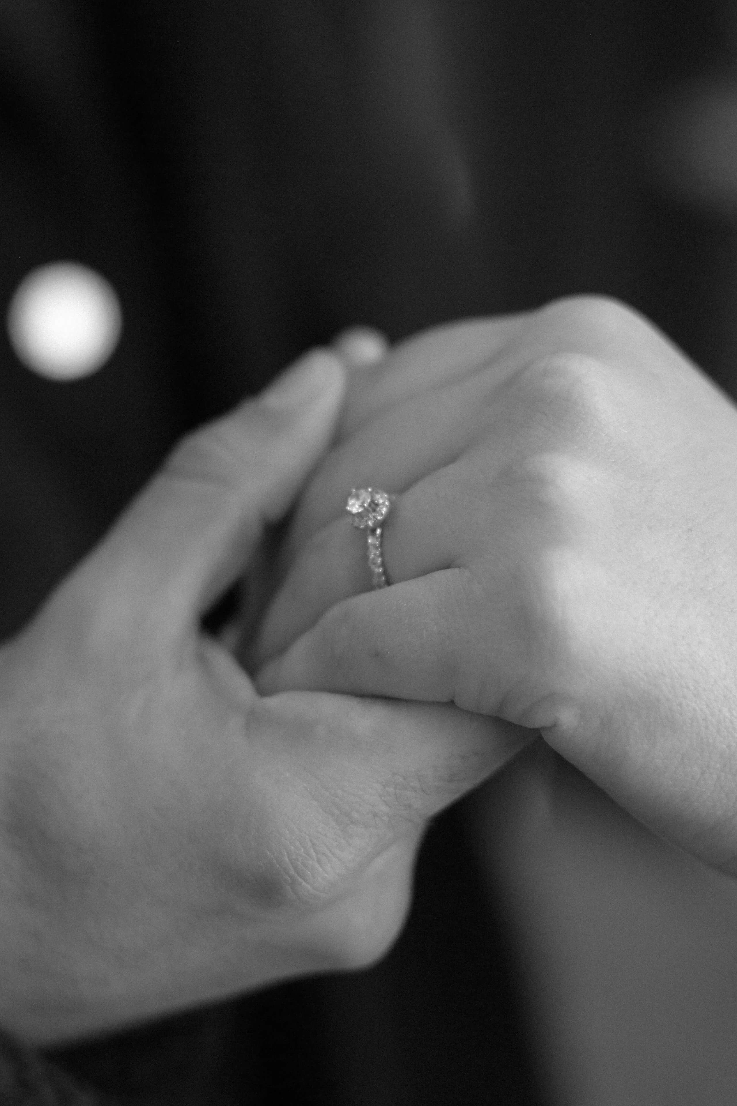 Close up of engagement ring