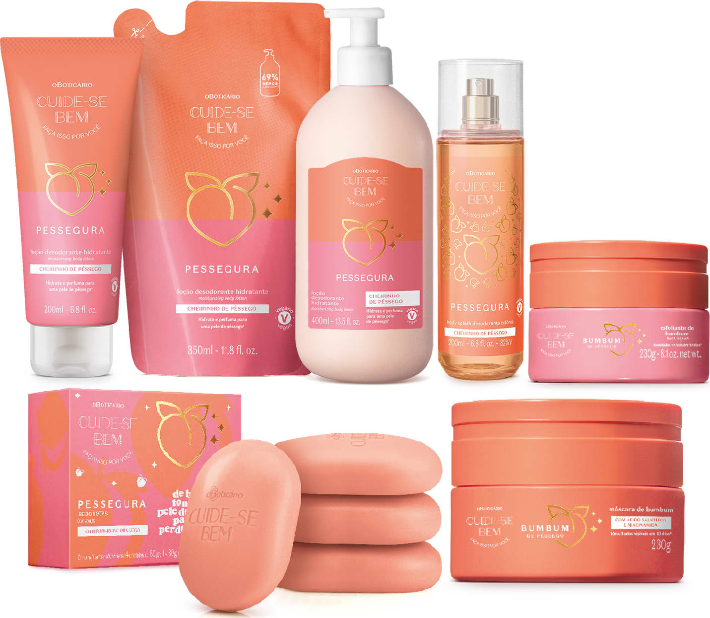 Combo Completo Cuide-se Bem Pessegura (7 itens) | O Boticário