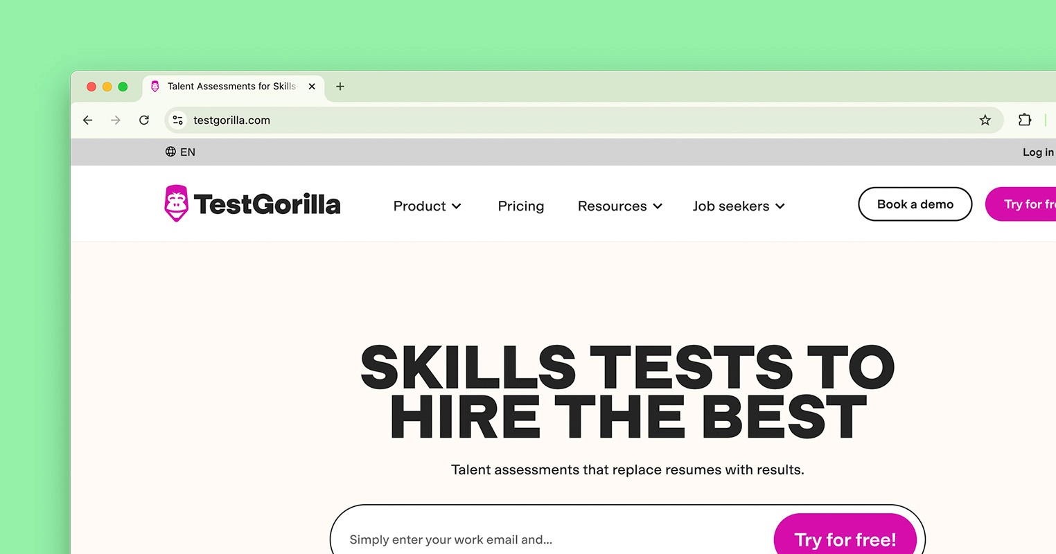 Preview of Test Gorilla website