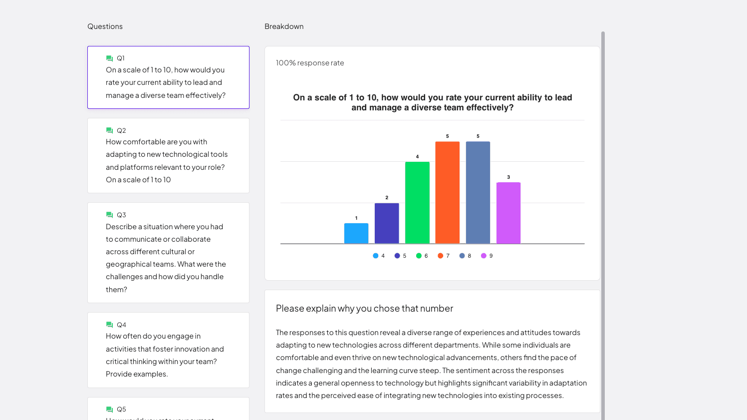 a report in Fathom L&D analytics tool