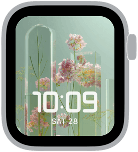 glass garden Apple Watch face preview 3 featuring floral, modern, and spring.