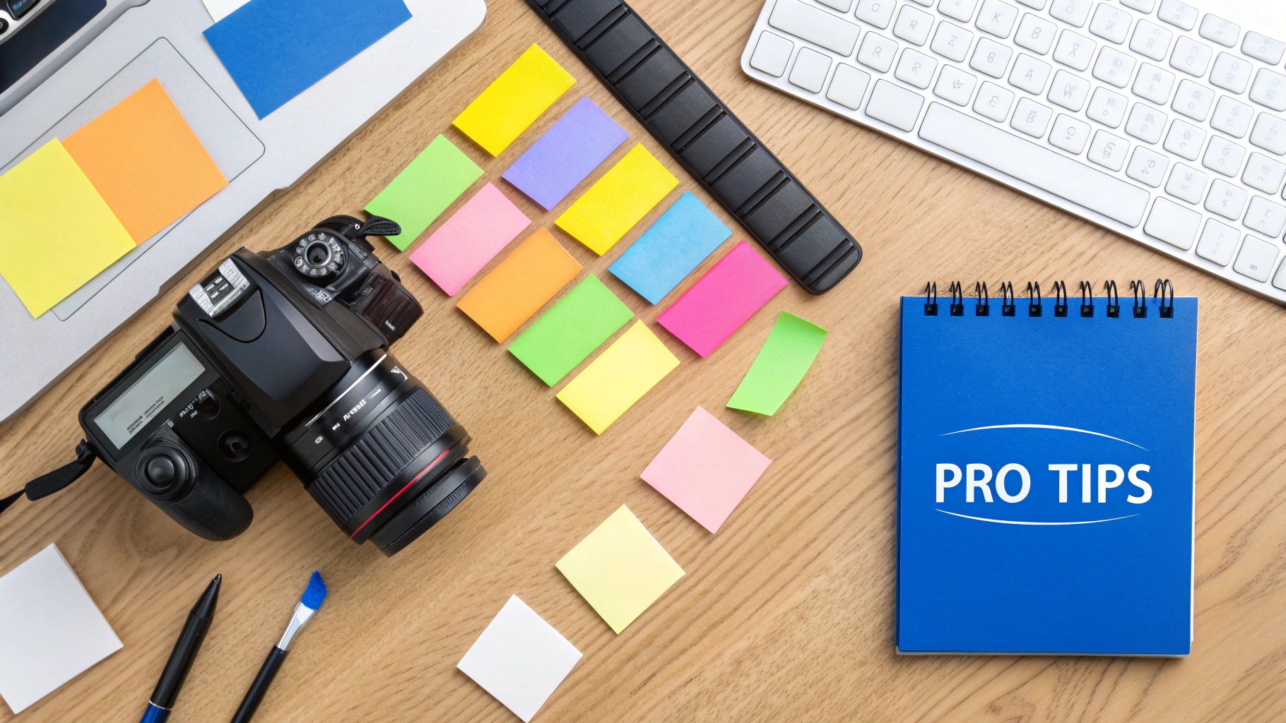 A person editing a video on a computer in a creative studio setting.
