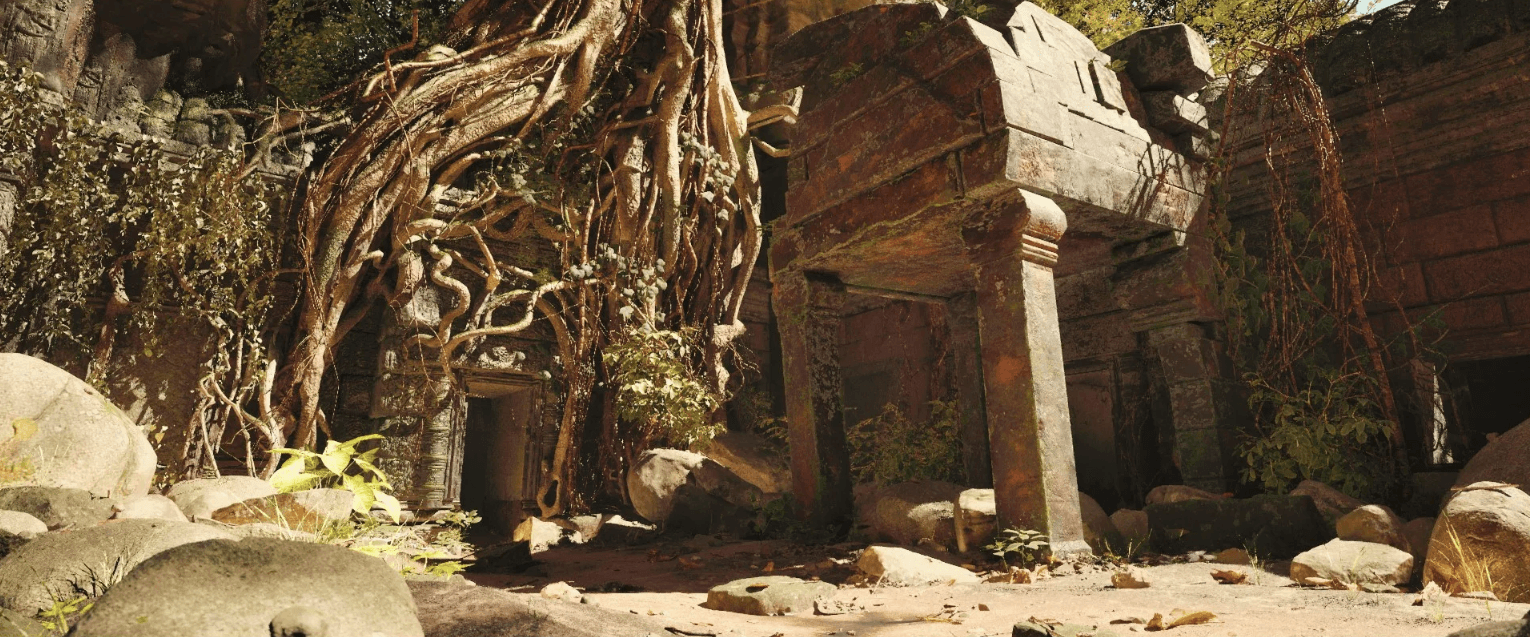 A reimagined Ta Phrom Temple environment on Autodesk Maya