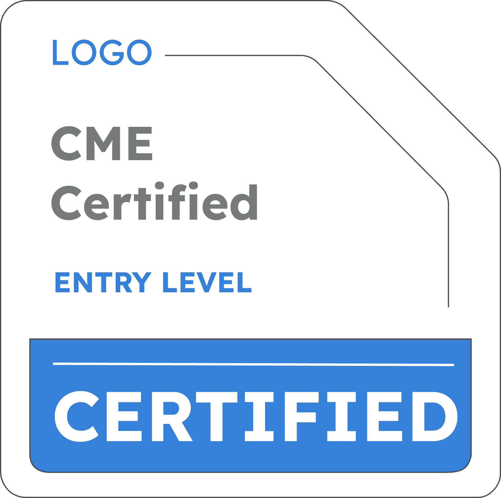 Wauld - Simple and plain blue recognition badge template