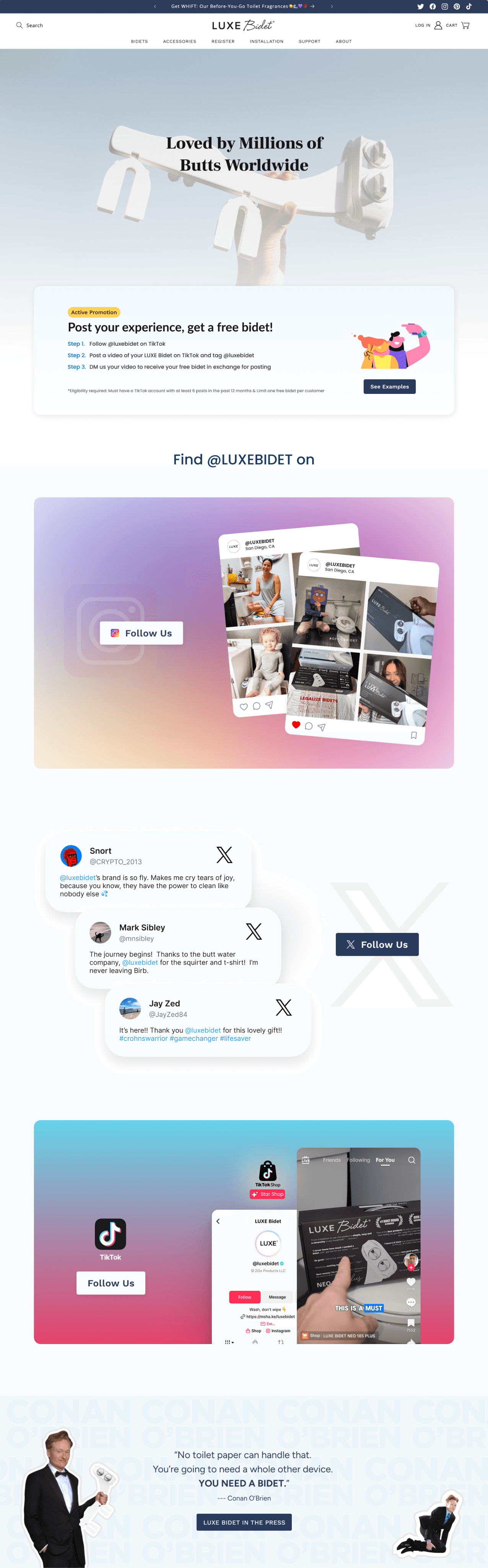 Redesigned LUXE website page