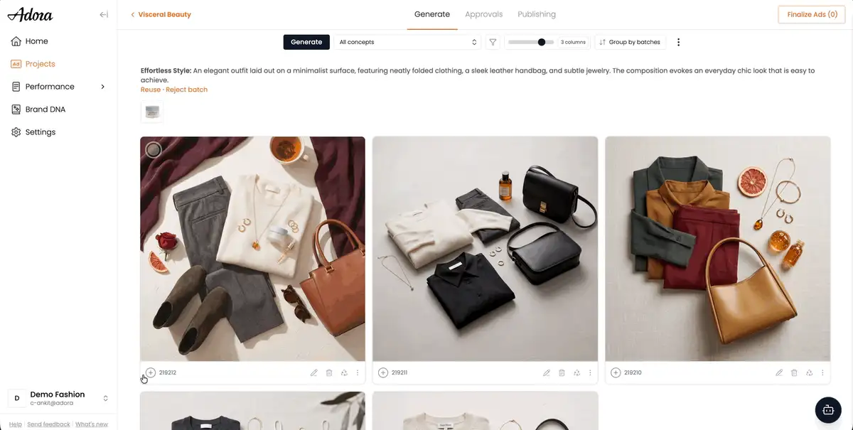 Choosing placements for a creative, across social and display sizes