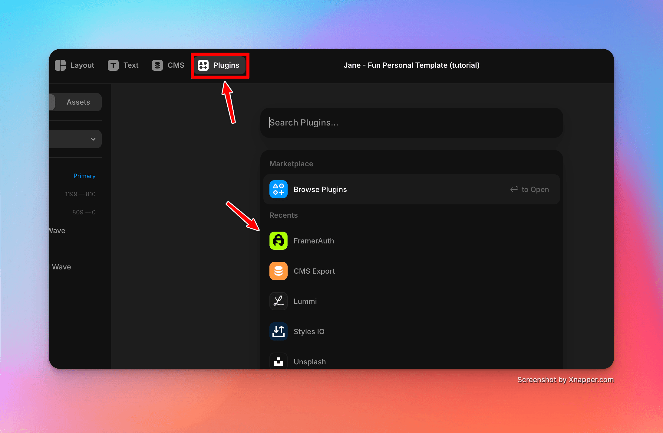 Add Framer plugin, search FramerAuth