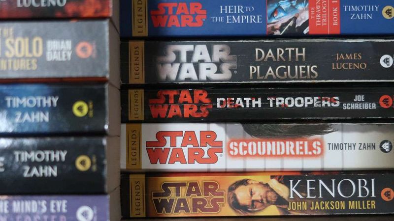 A collection of Star Wars Legends books.