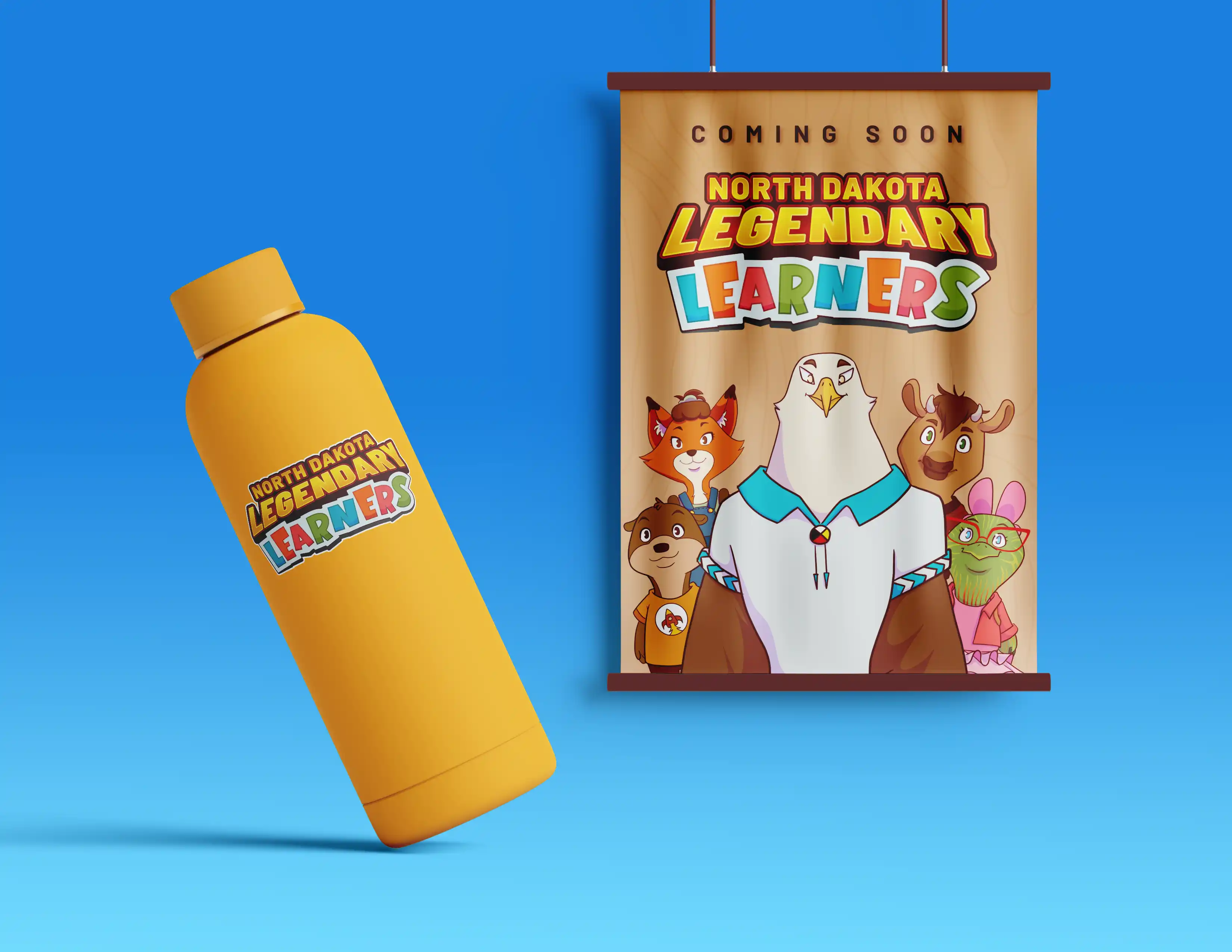 waterbottle and sign mockup