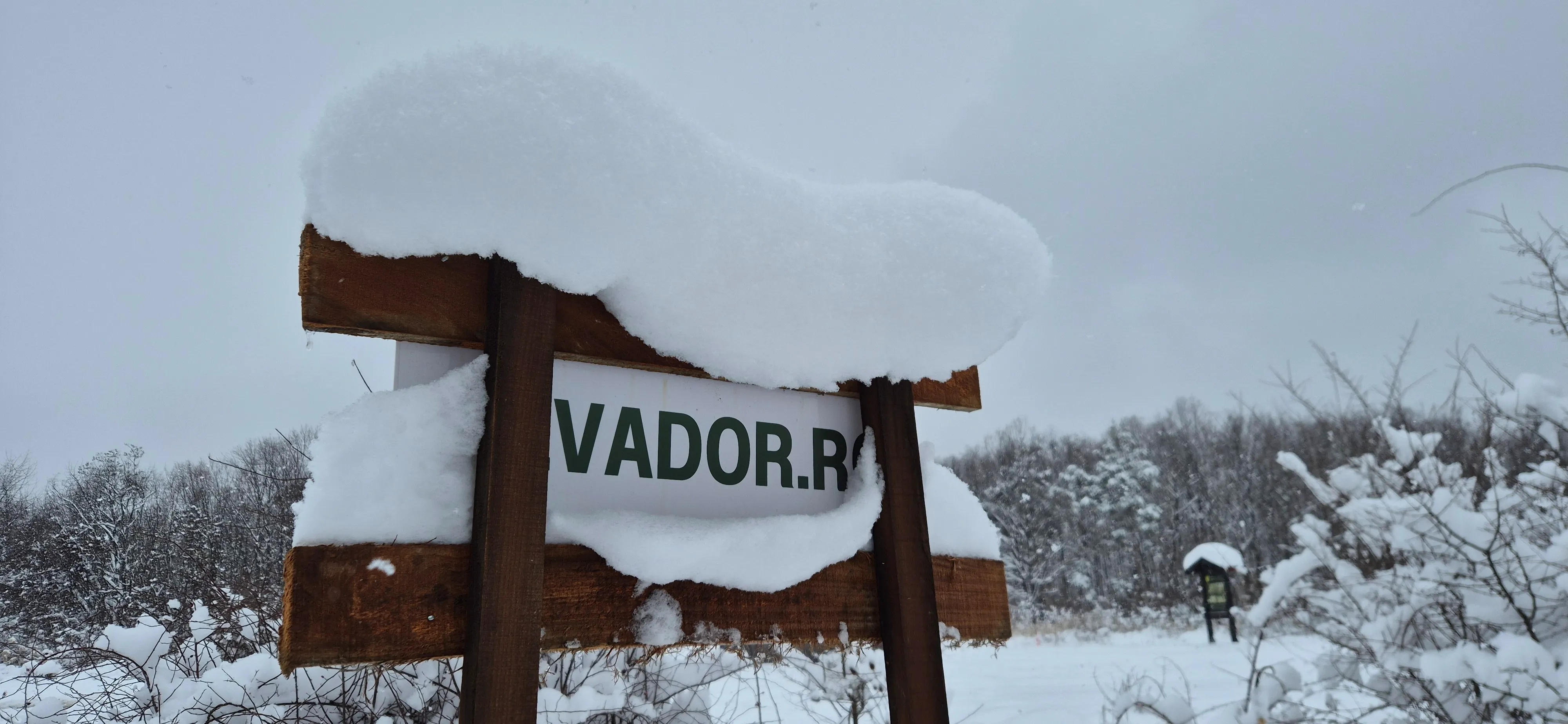 Location board covered in the snows