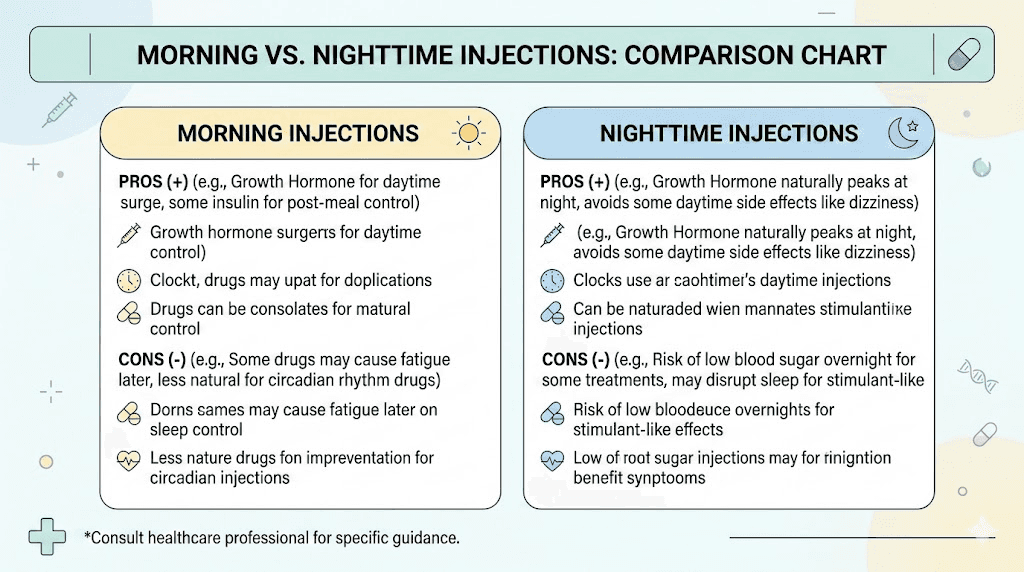 Morning versus nighttime tirzepatide injection advantages and disadvantages
