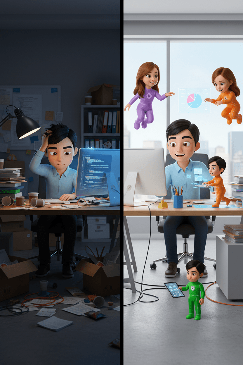 Srovnání: práce sám vs. s AI týmem