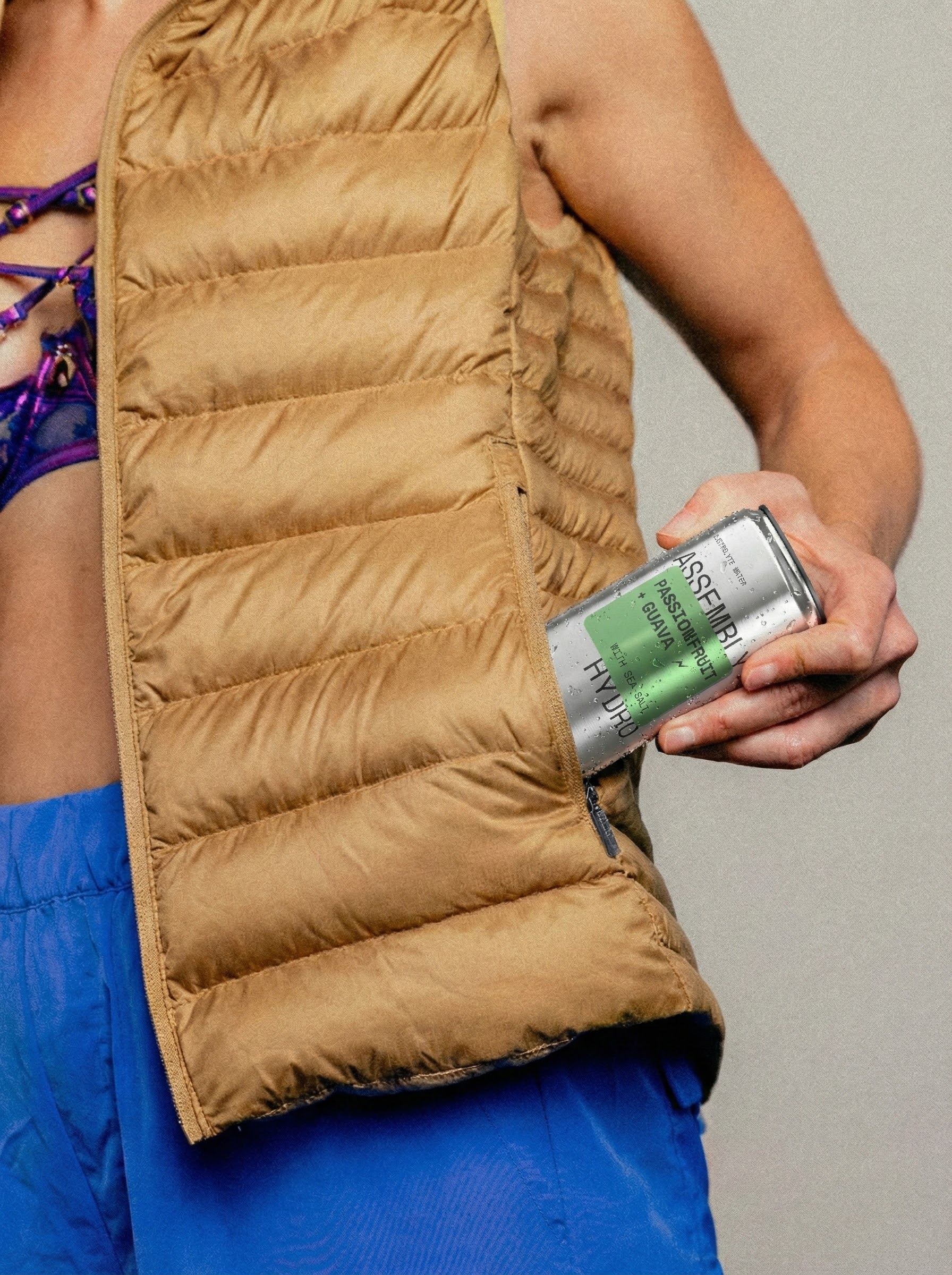 Man with campiing equipment