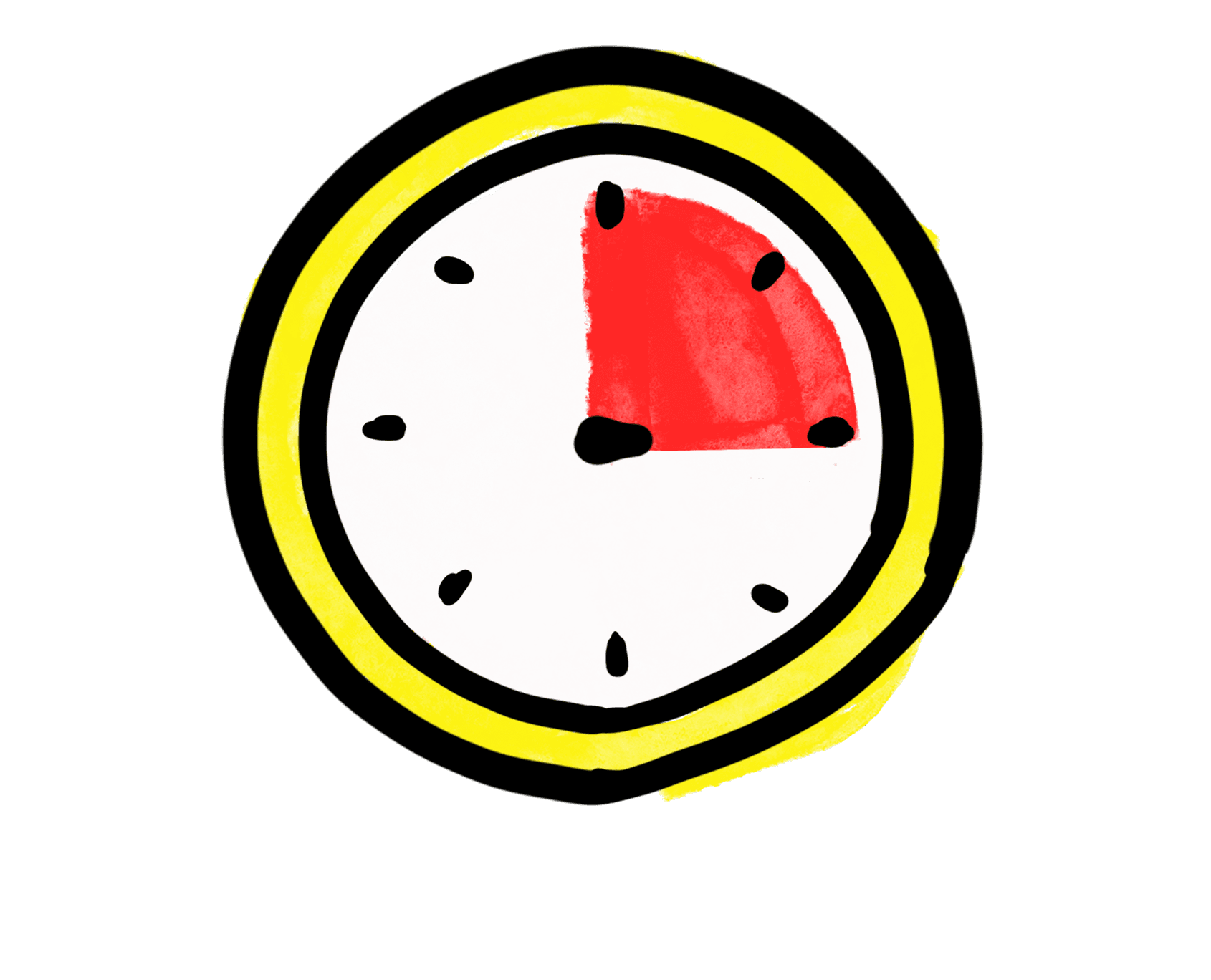 Hand drawing icon of facilitation time keeper clock