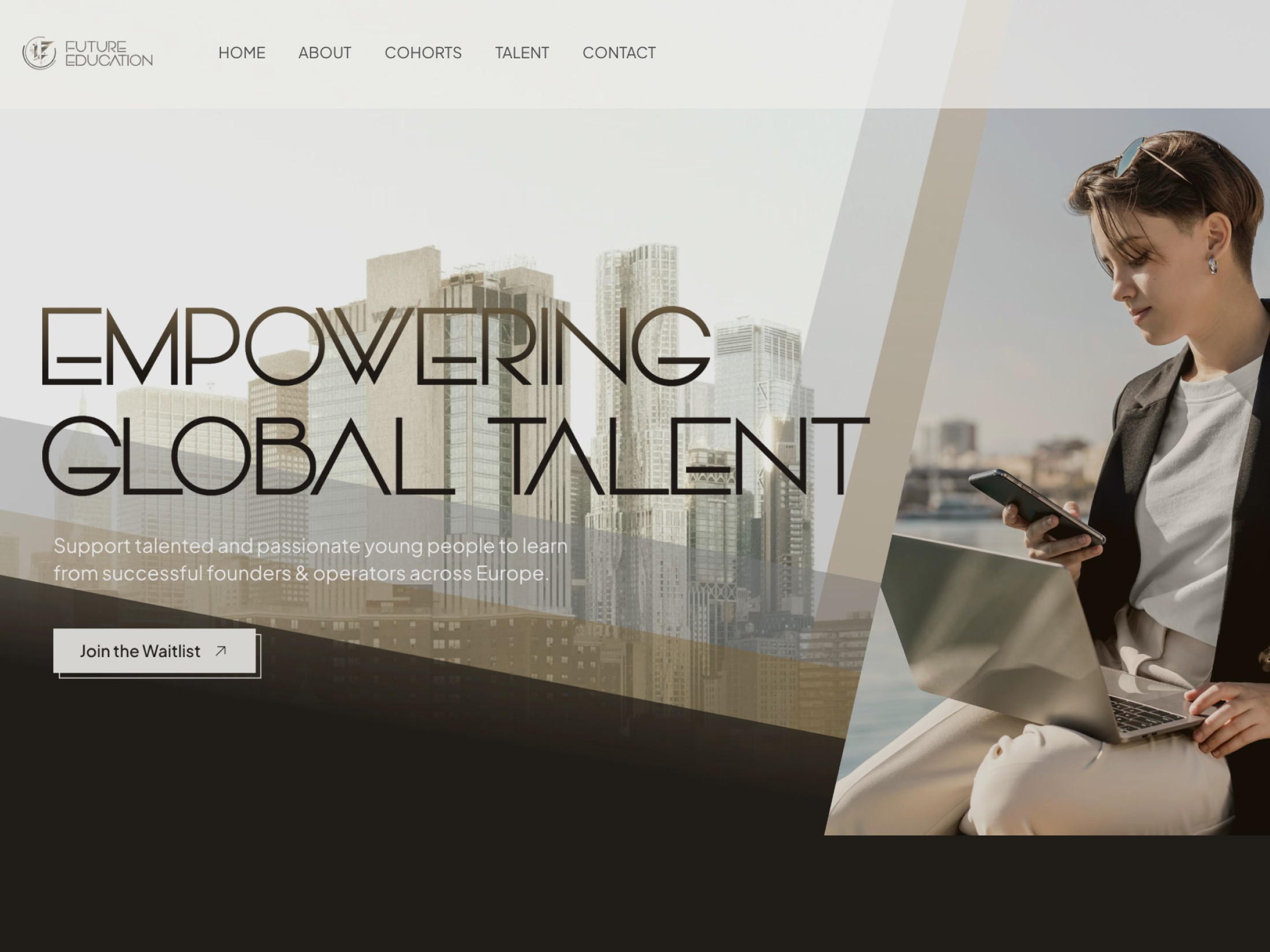 Founders Academy website hero section image