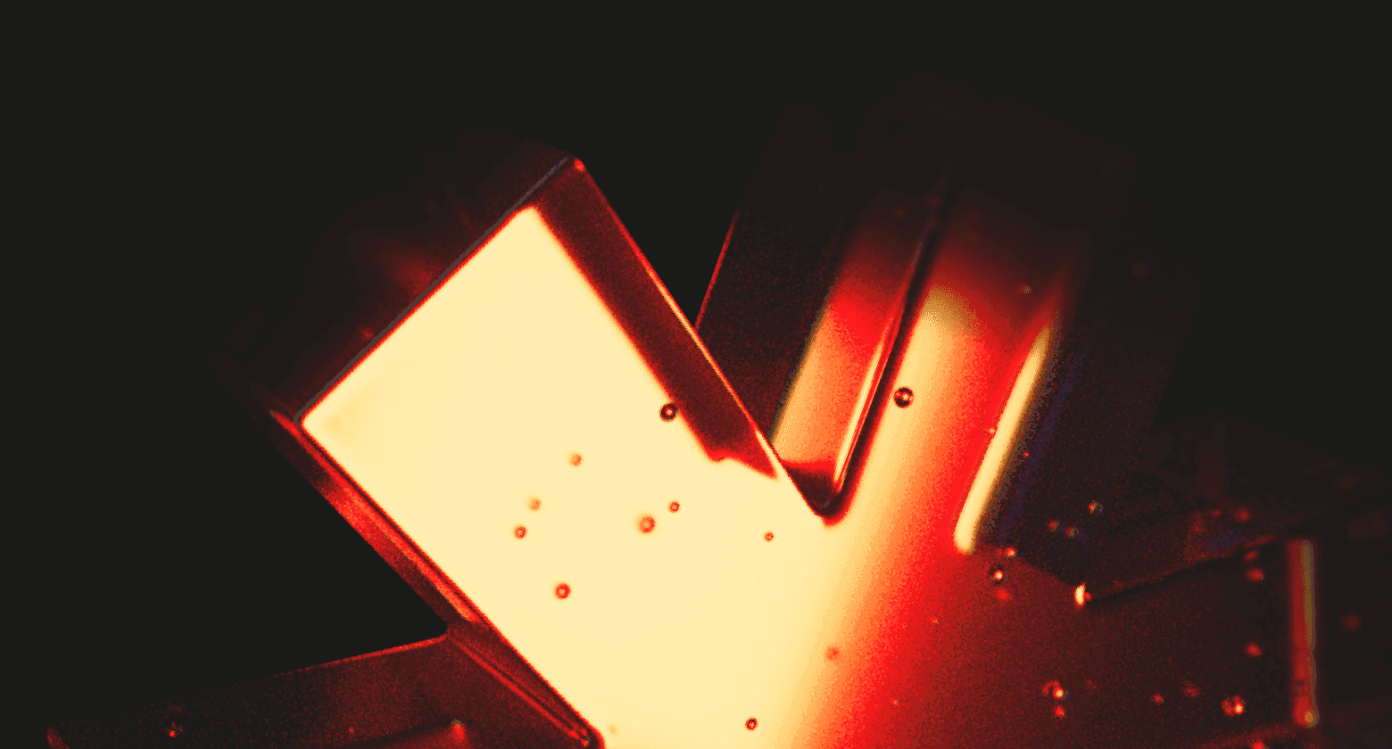 Abstract glowing digital blocks illustrating the data-driven nature of Blask Awards