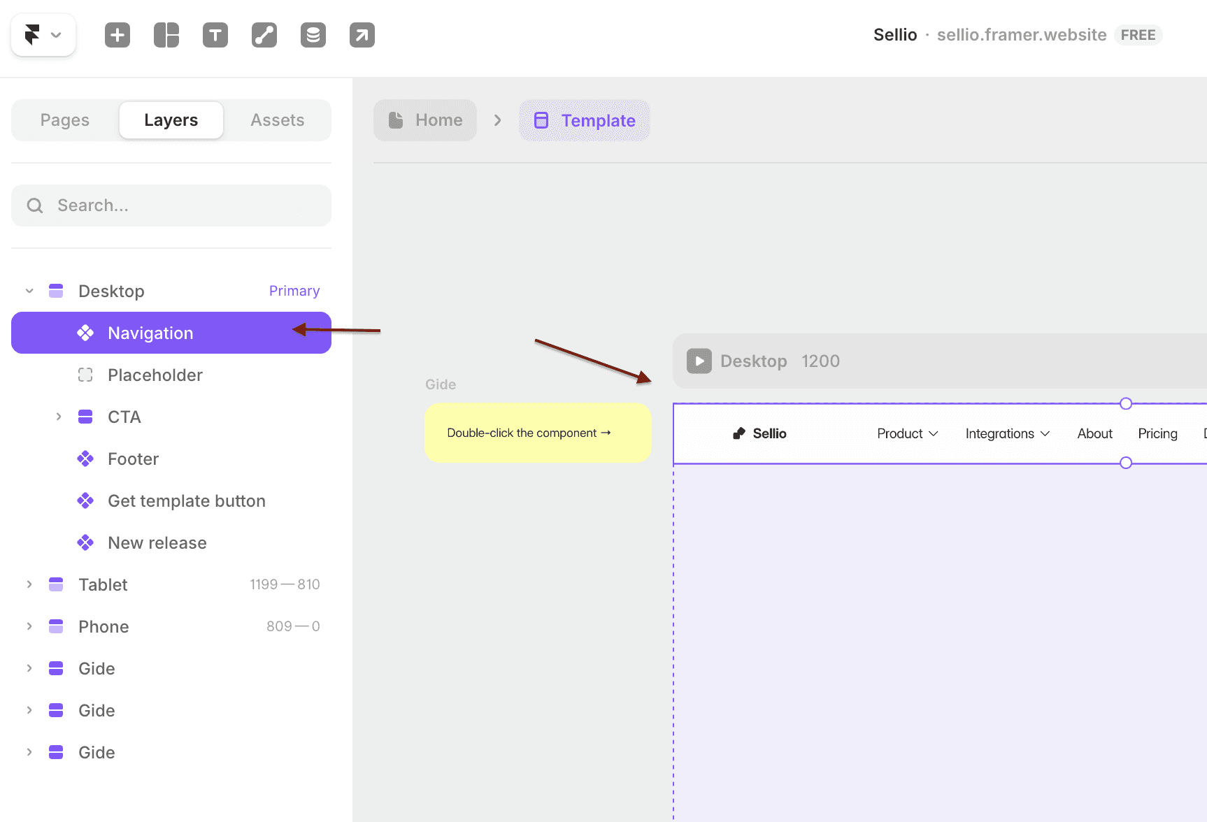 Update the header Framer