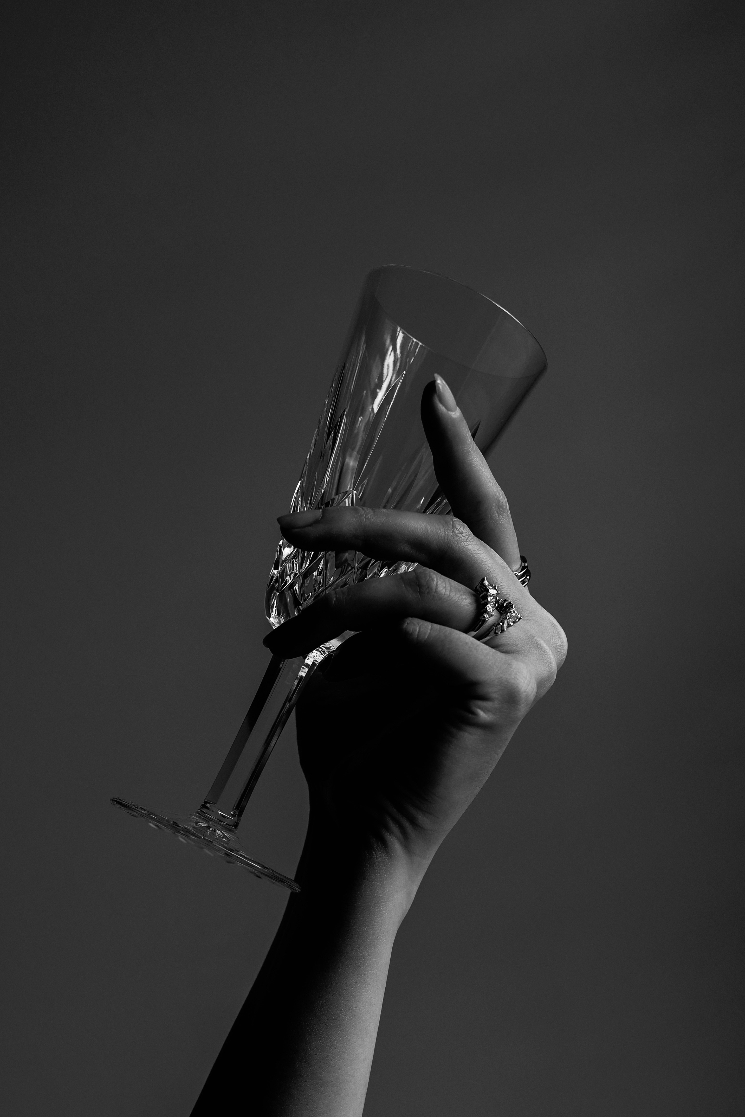 a person holding a wine glass in their hand