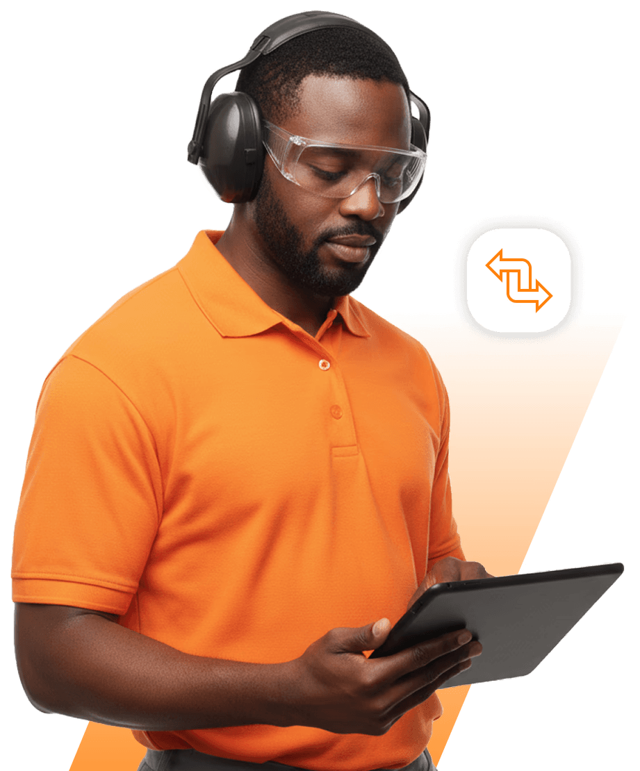 Homem de boné utilizando um tablet