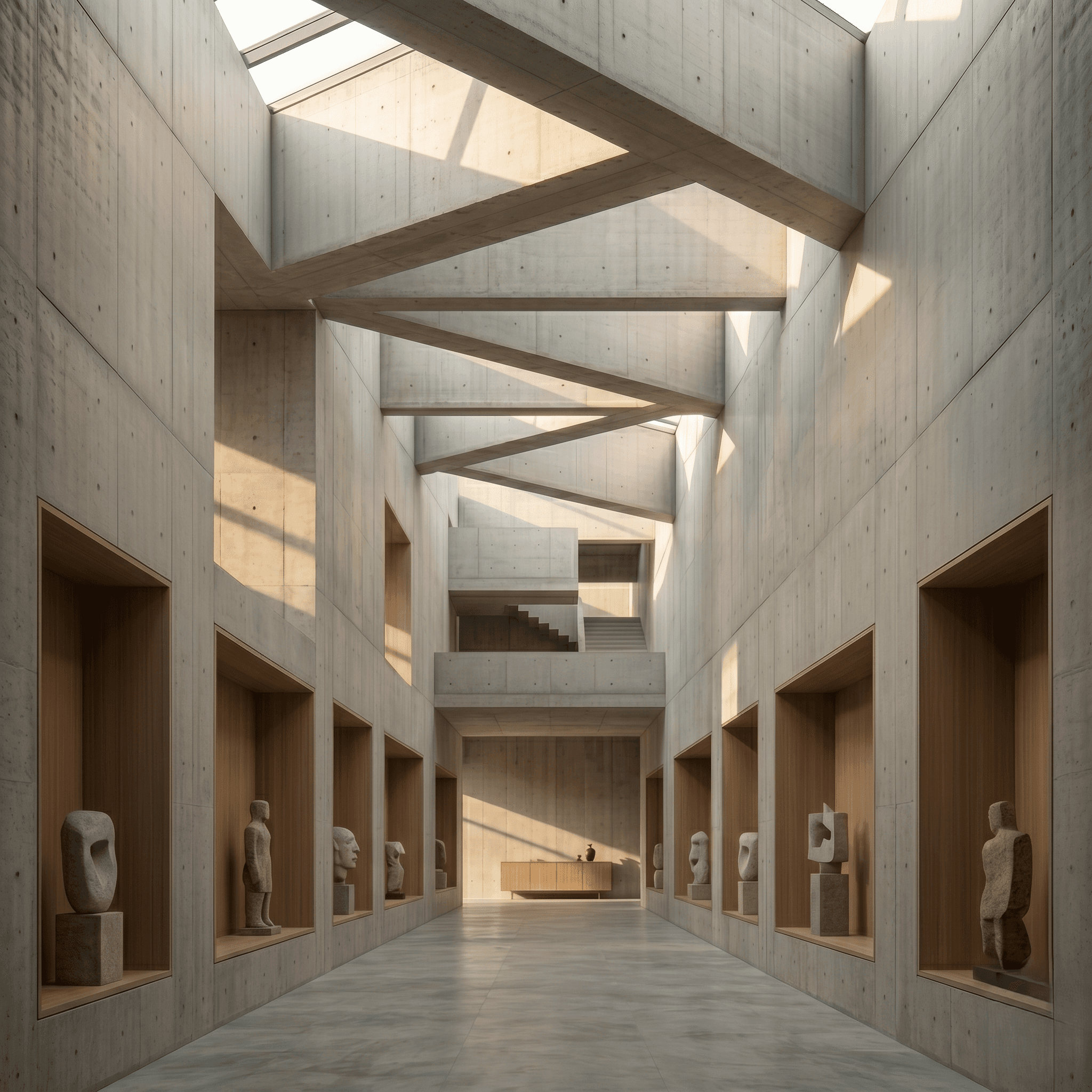 the interior of modern and soft lighting with furniture