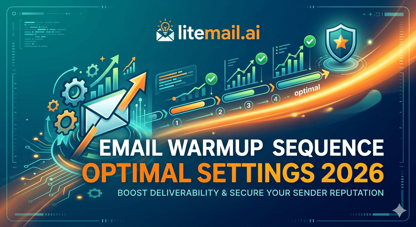 how pre-warmed inboxes improve cold email deliverability in 2026, featuring a laptop warming up email reputation, rising graph, envelopes with checkmarks, and a rocket symbolizing improved performance.
