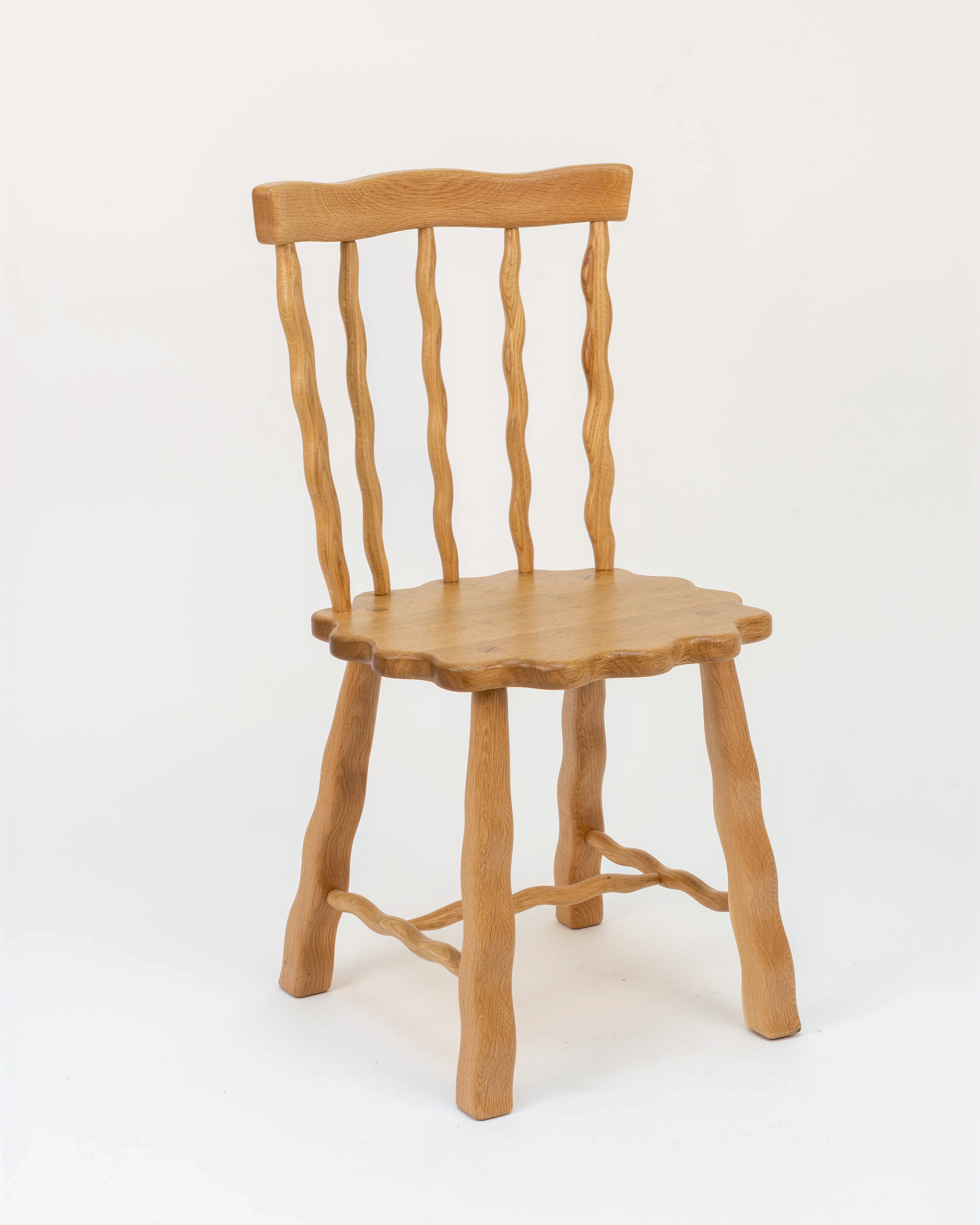 Oak Windsor Dining Chair on white background