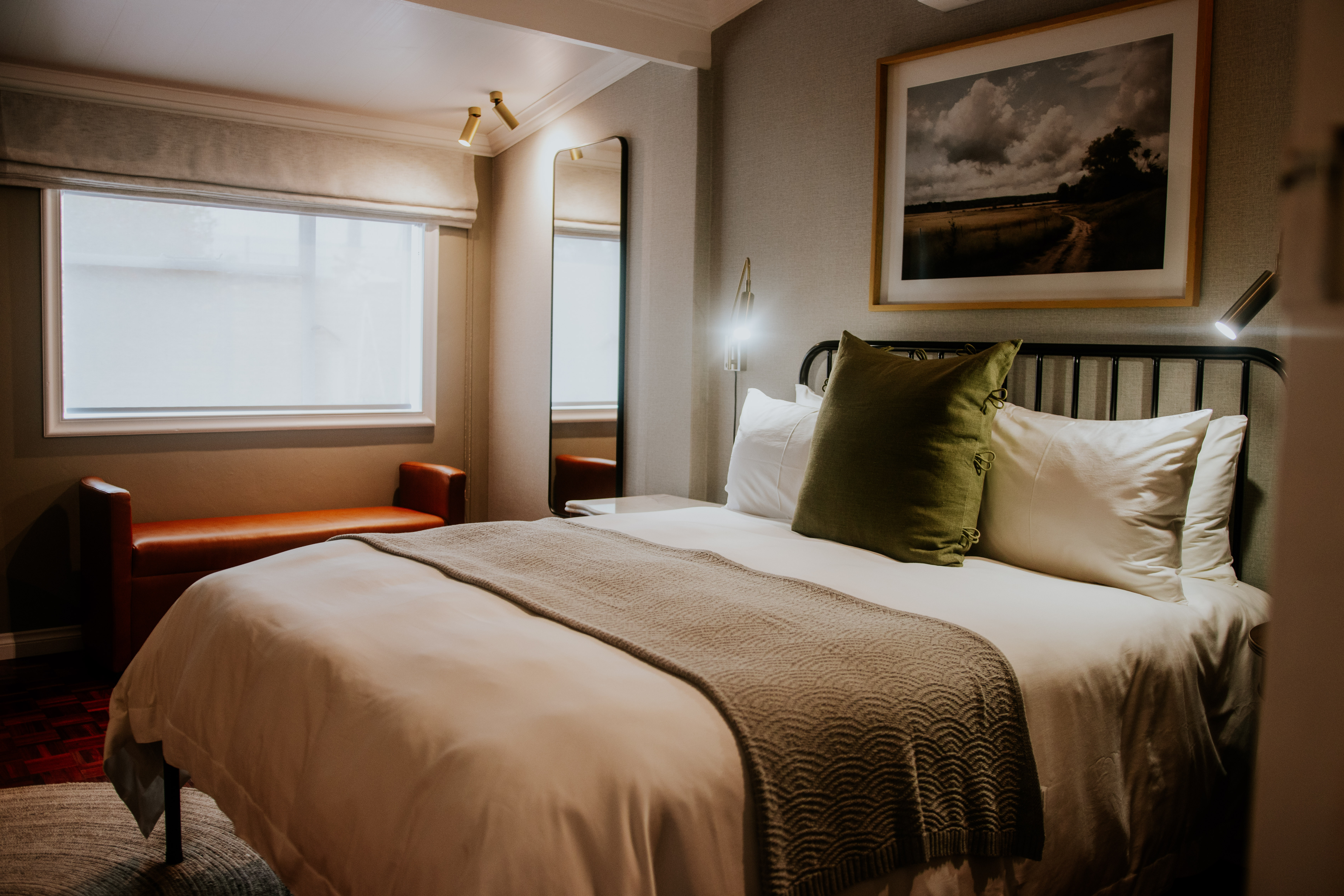 beauty products on a green background