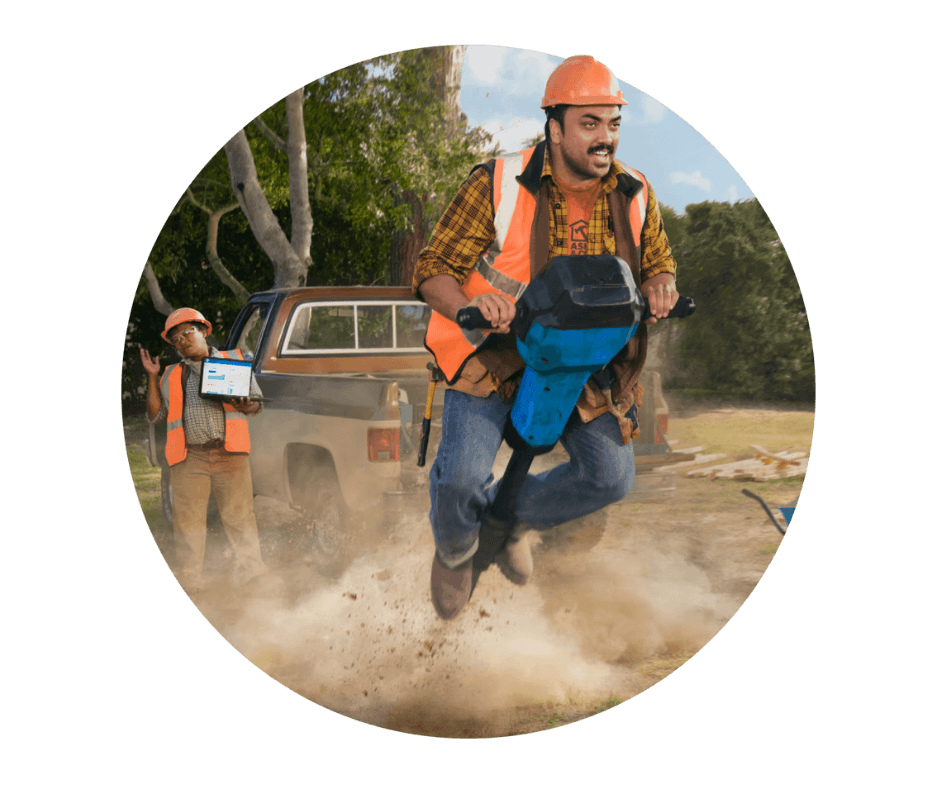 Xero campaign imagery: a tradesperson at work