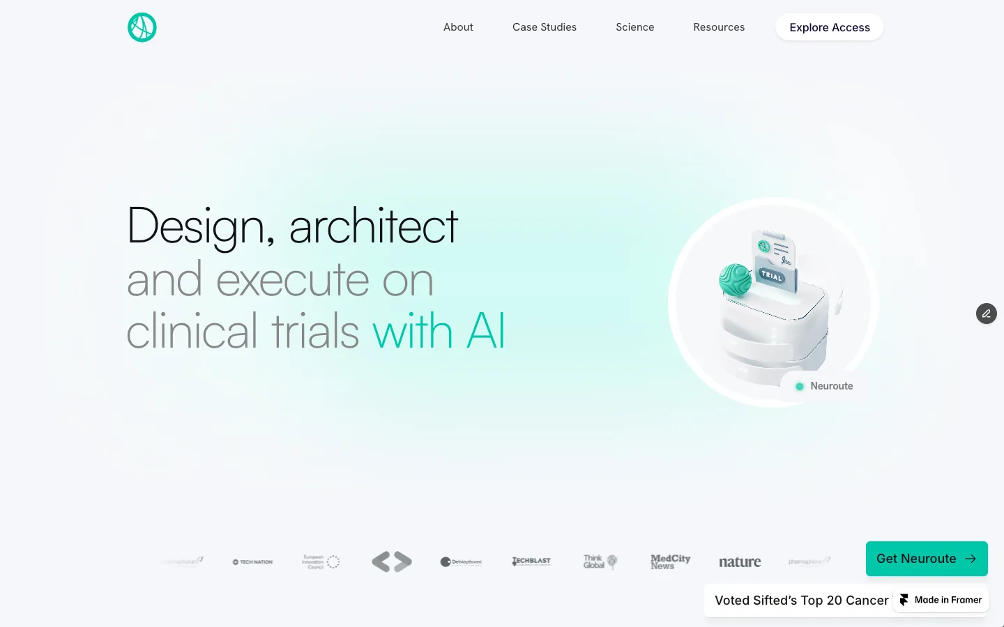 Neuroute AI clinical trials site
