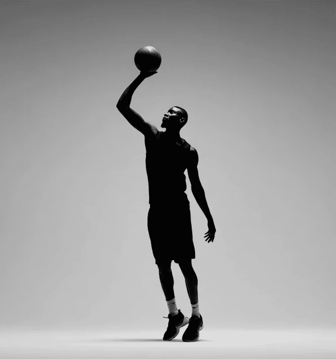 Minimalist basketball player silhouette