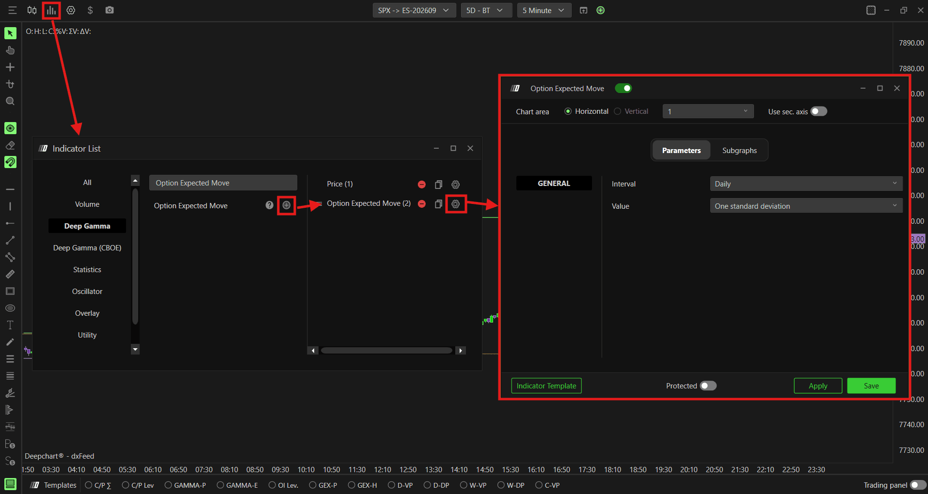 Option Expected Move: How to Add Option Expected Move 3