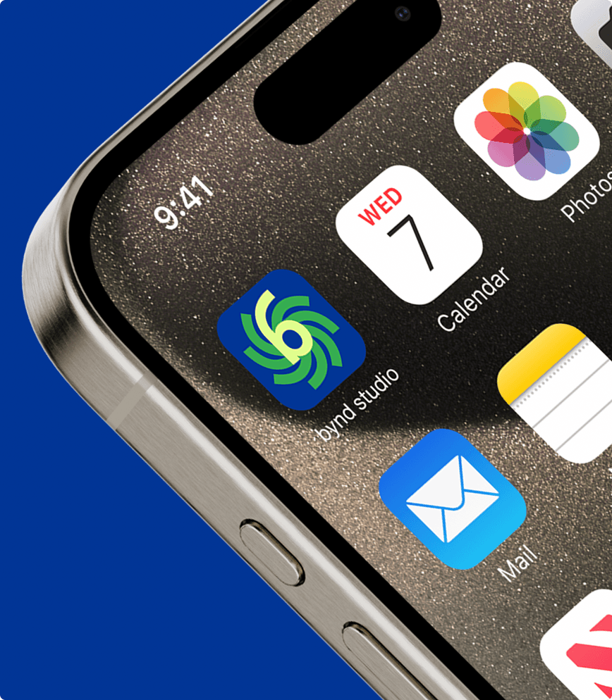 bynd app icon closeup on iphone