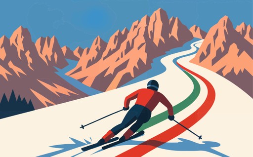 ai generated cartoon of man skiing for winter olympics 2026