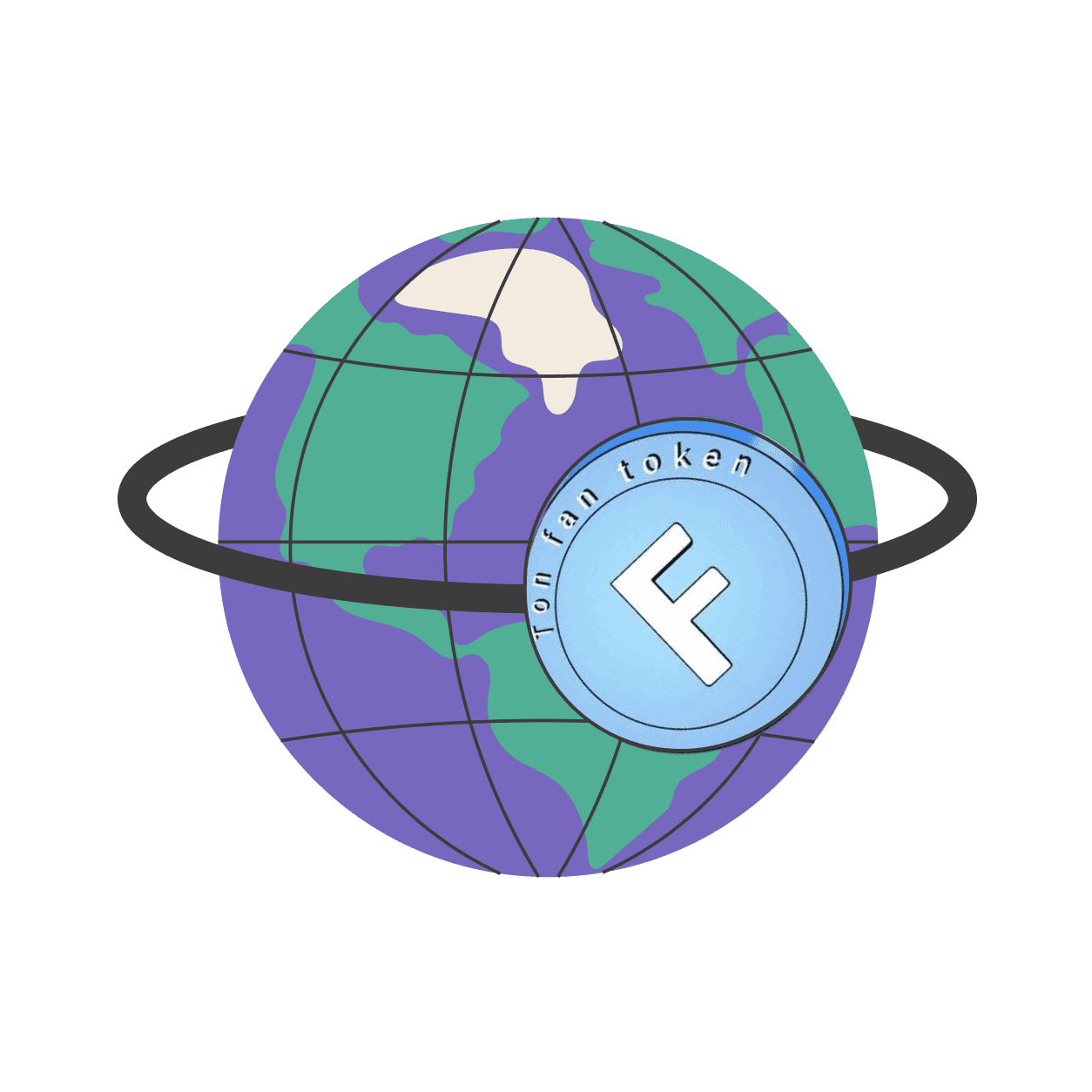 illustration of a globe with bitcoin logo