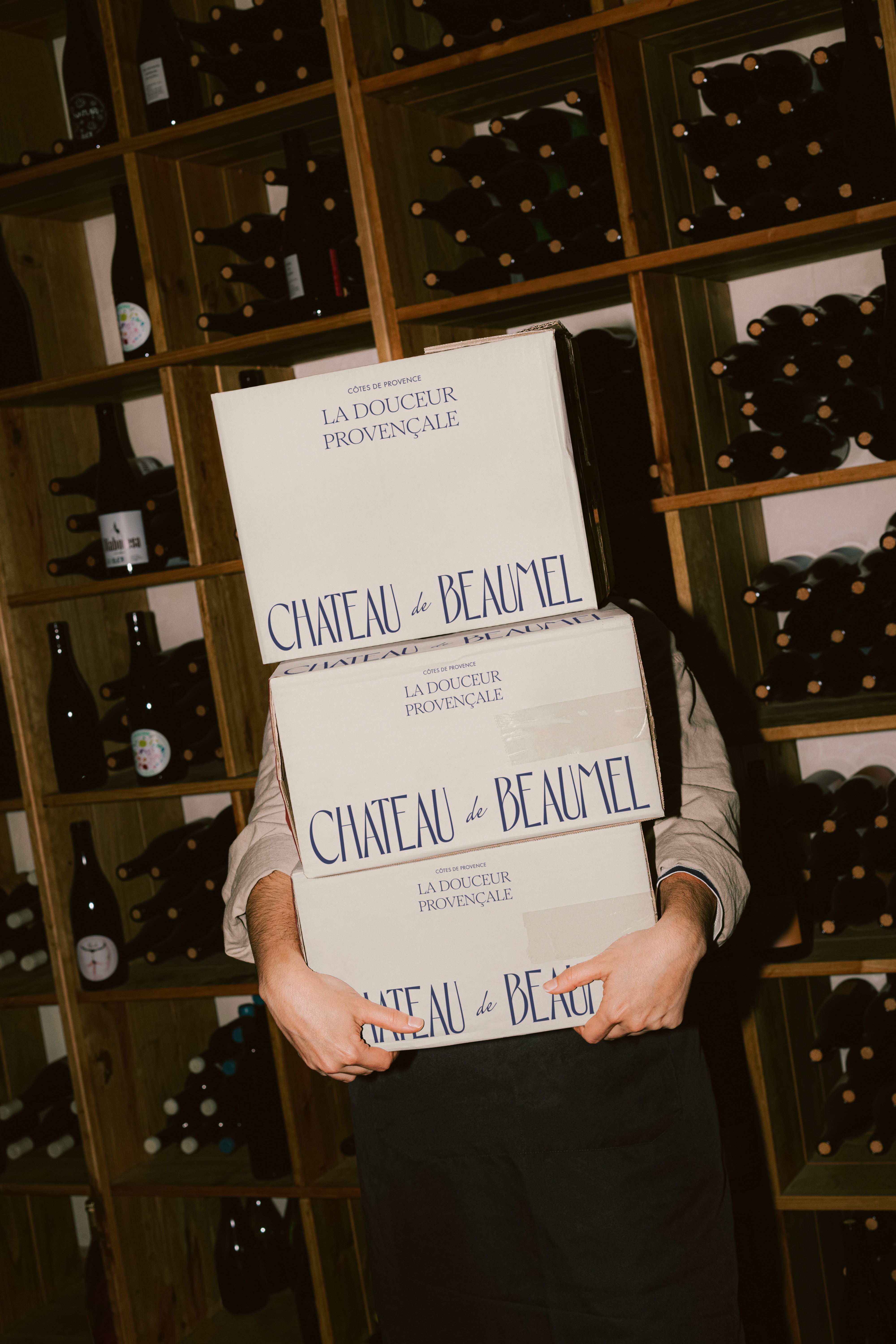 wine bottle in a wine shop in Paris