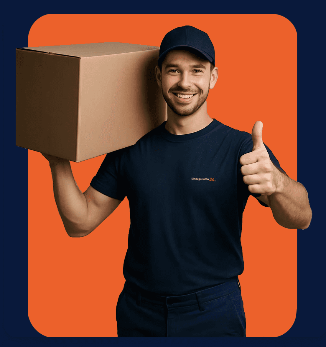 Professioneller Umzugshelfer von Umzugshelfer24 transportiert Umzugskarton in Bayreuth
