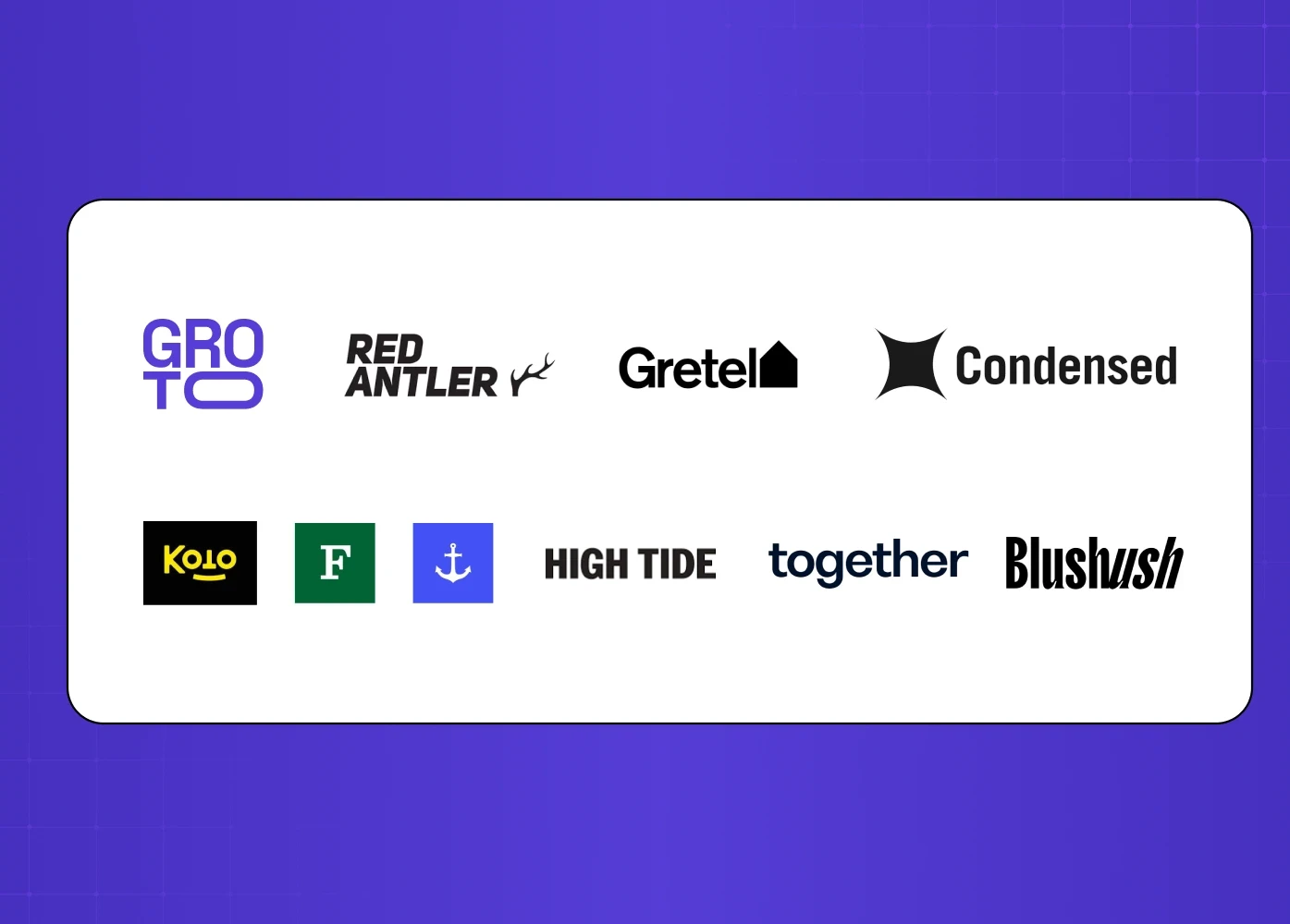 Collection of branding agency logos showcasing different visual identities and styles.