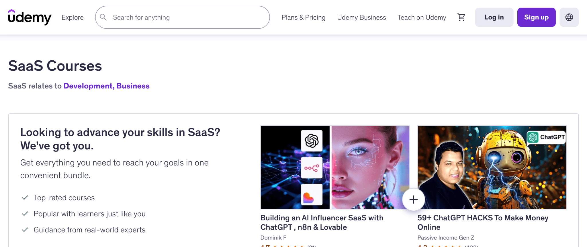 udemy saas sales courses