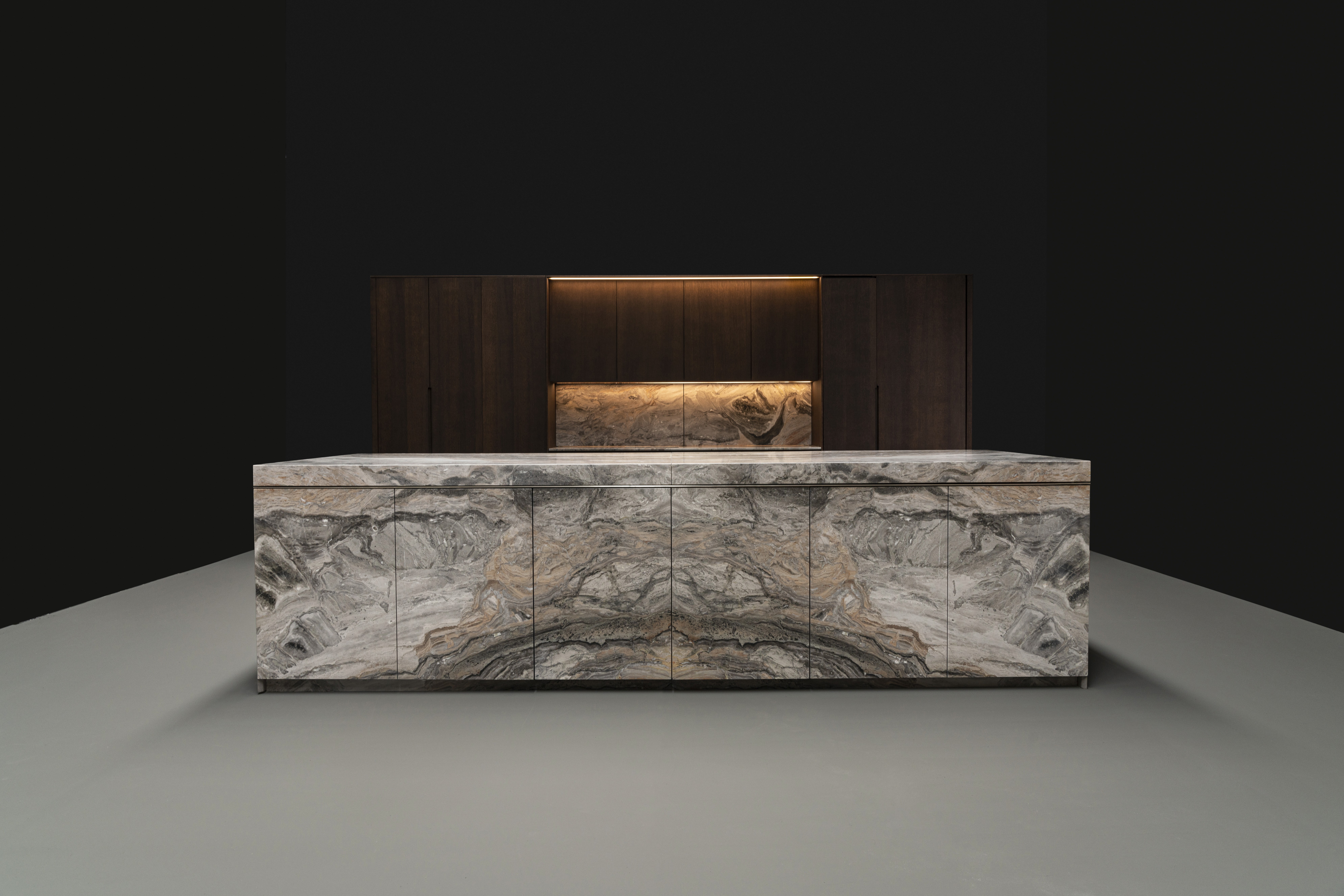 Flat topped rooftop of a luxury apartment design with transparent glassy panels