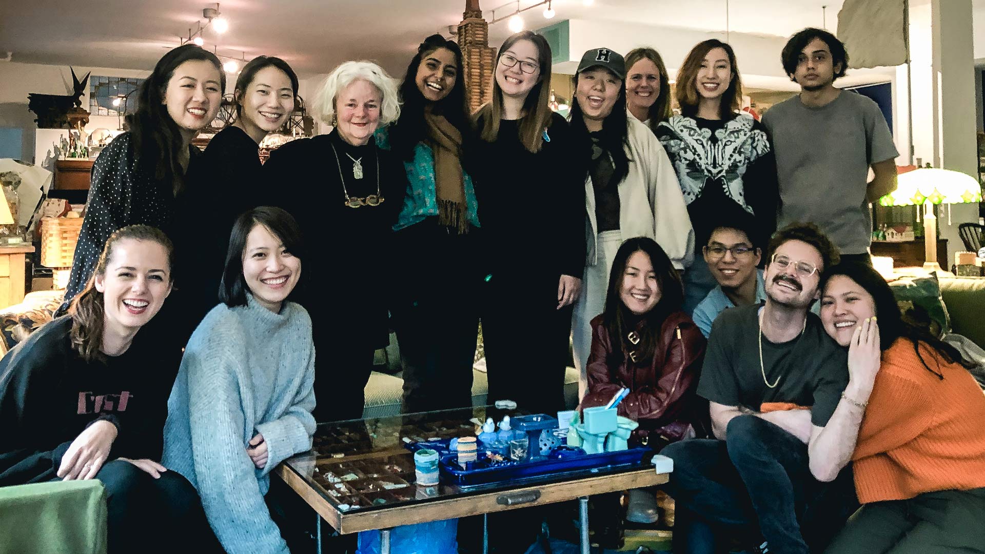 dorothy globus studio group of students with Dorothy