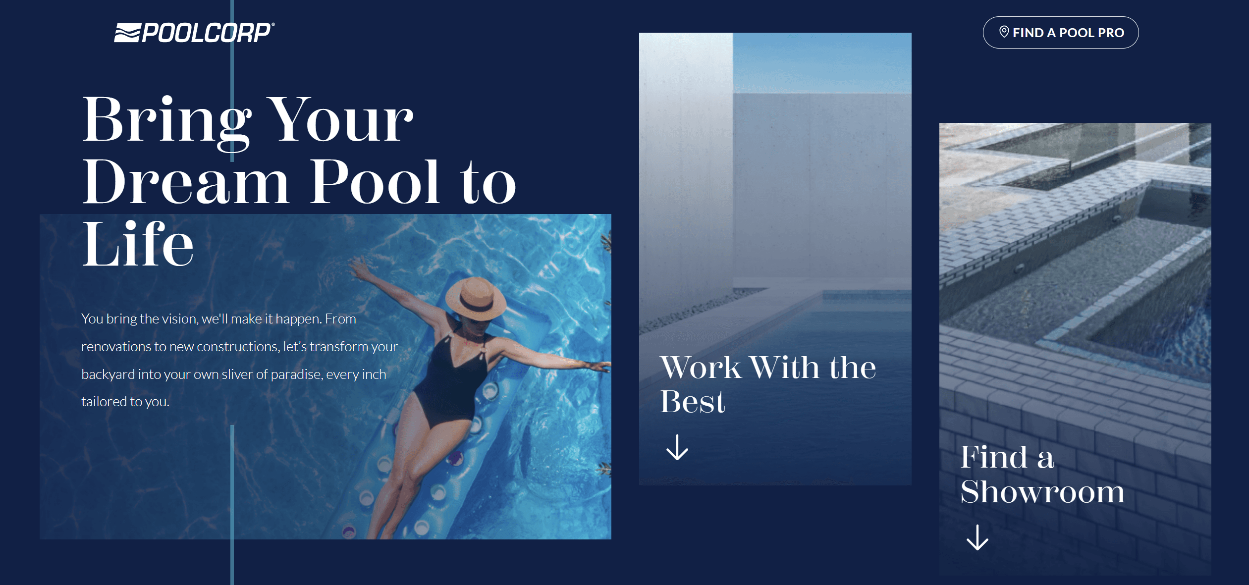 pool builder landing pages