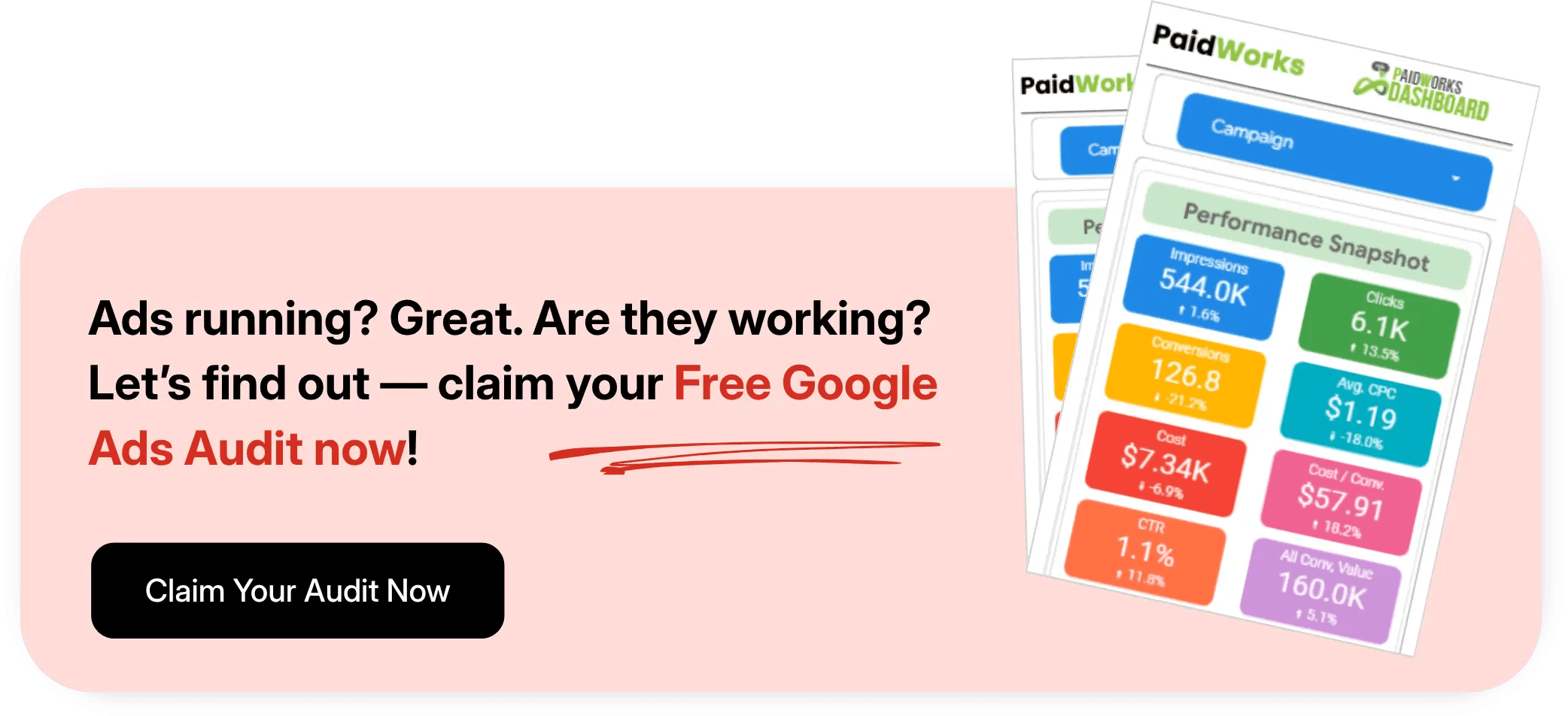 Call-to-action for a free google ads audit 