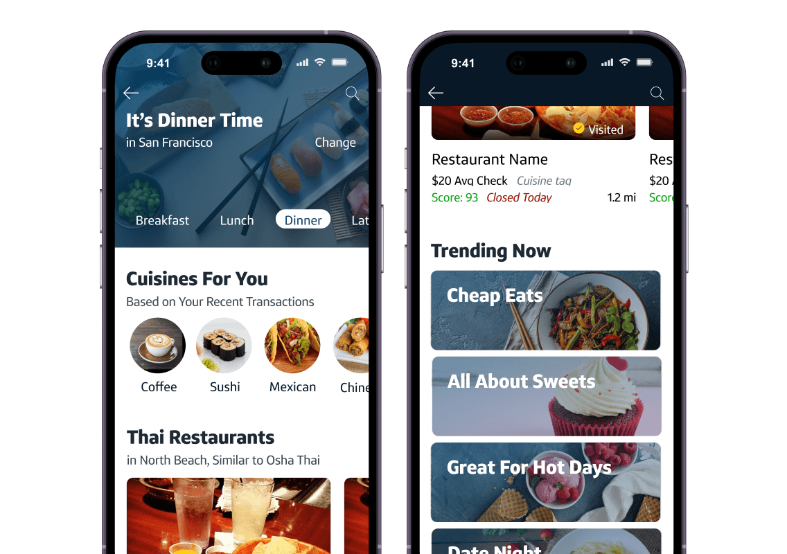 Picture of the final design of Dining Explorer.