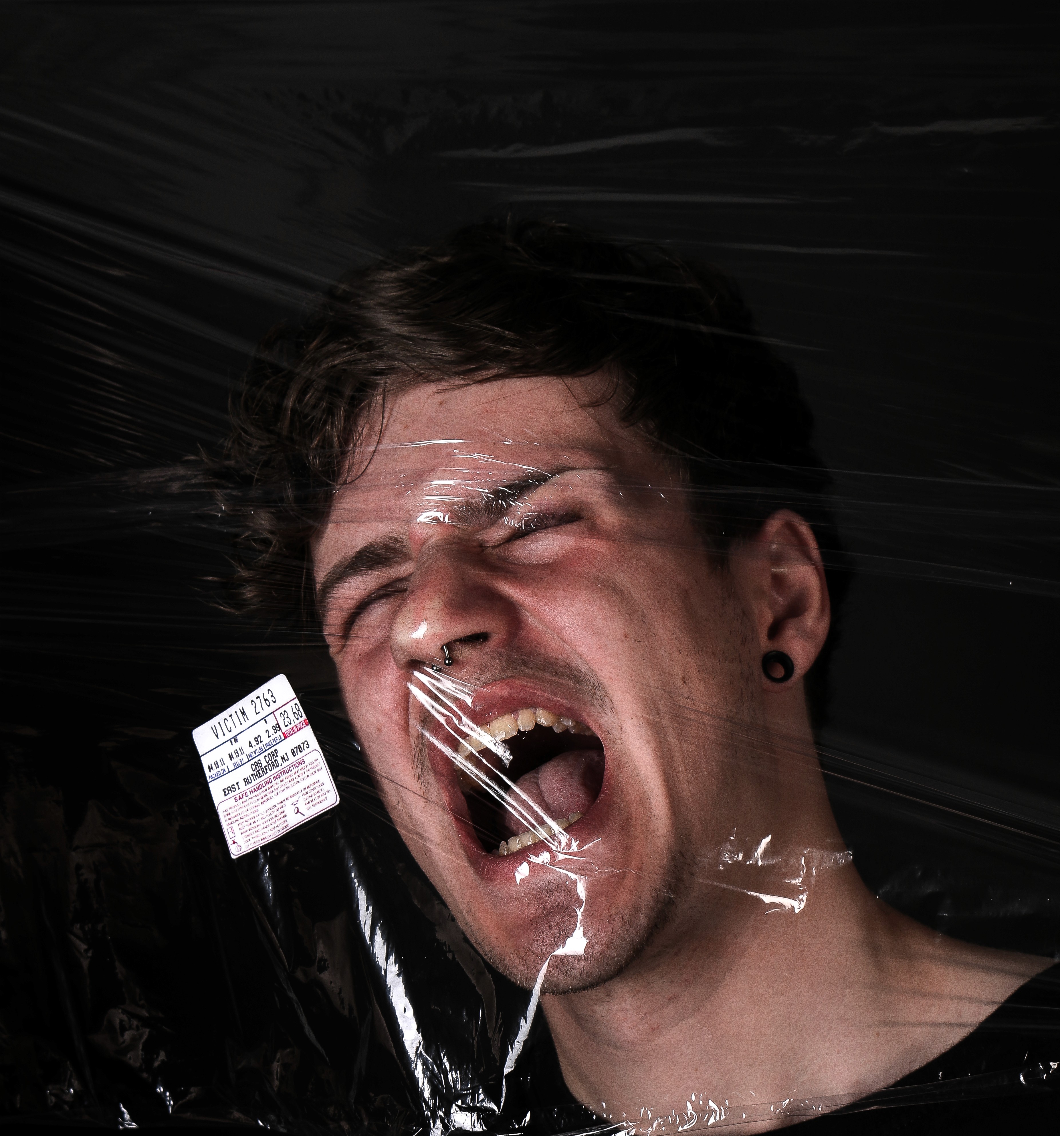 Boy trapped in plastic