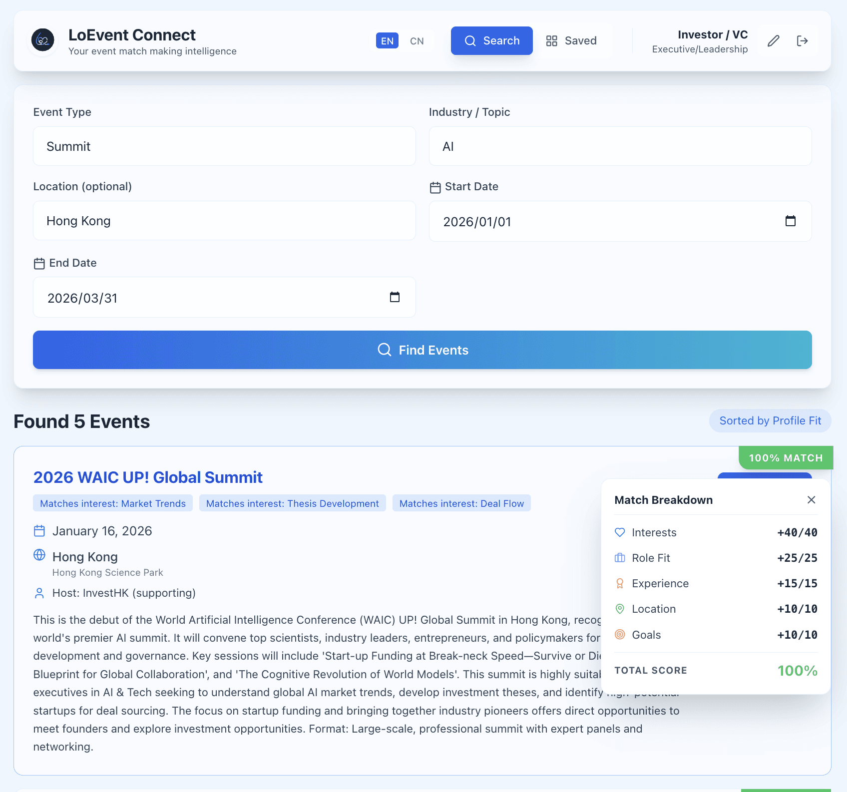 AI Driven Event Filter