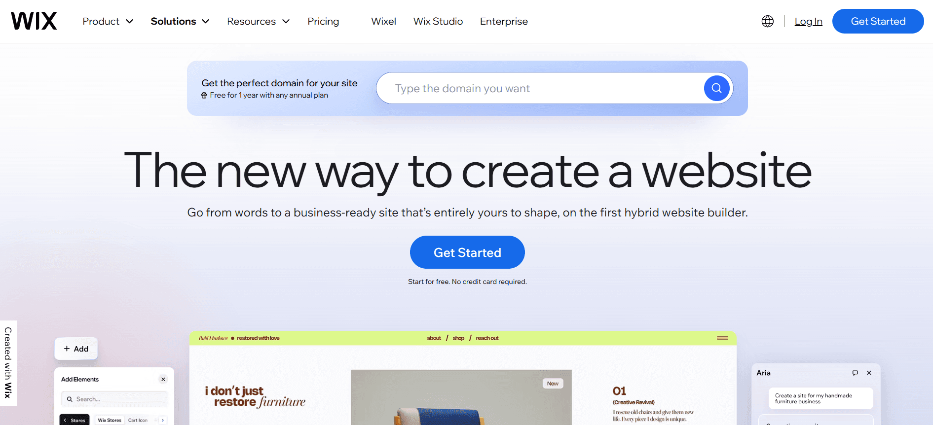 Wix Editor website homepage