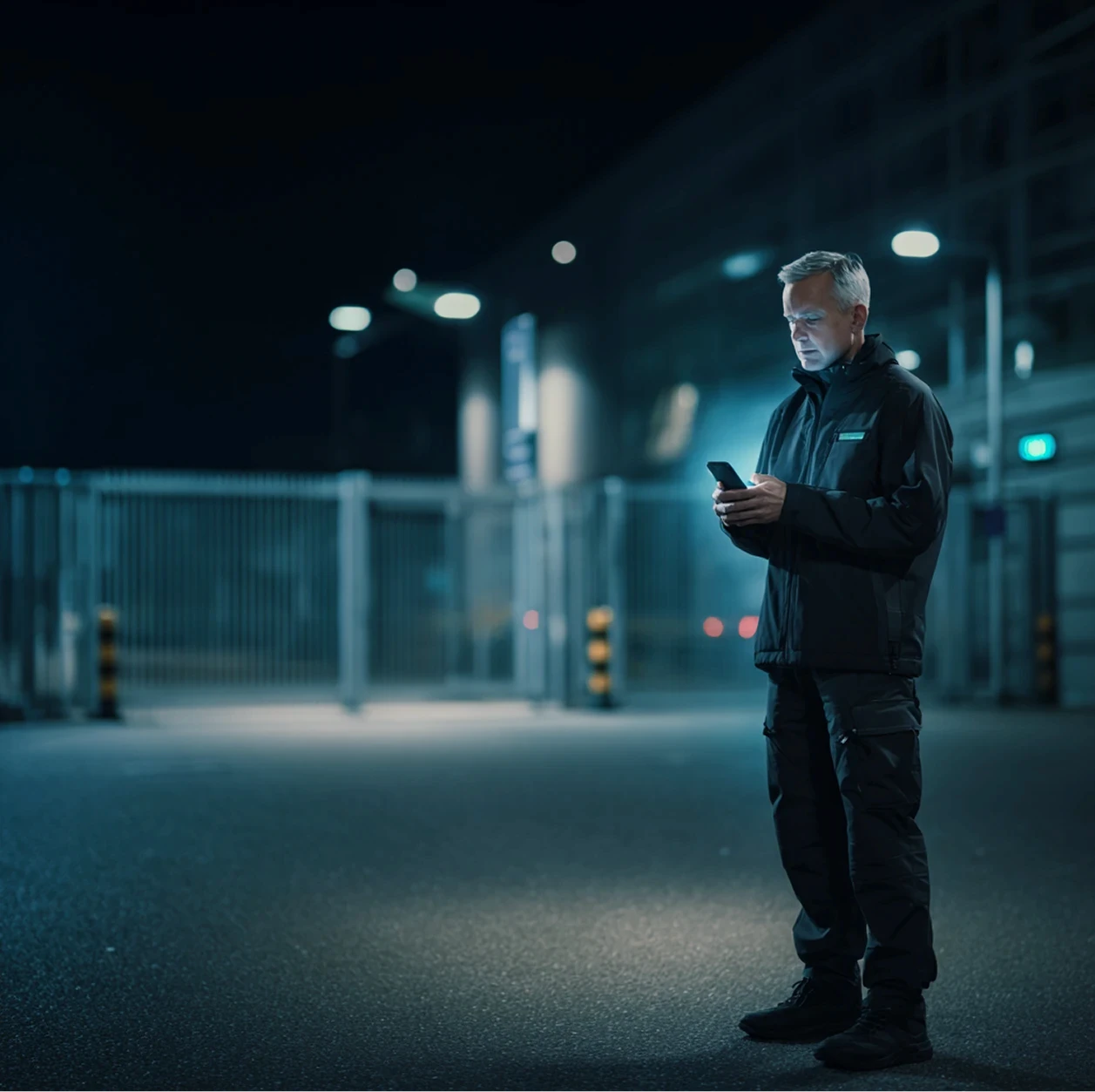Custodian using a smartphone
