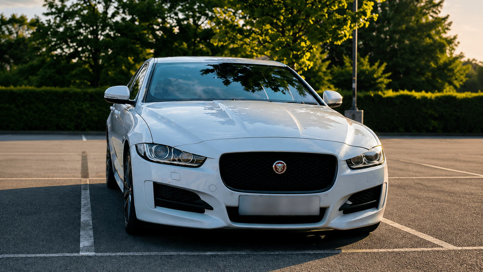 White Jaguar XE R-Sport after Ceramic Coating