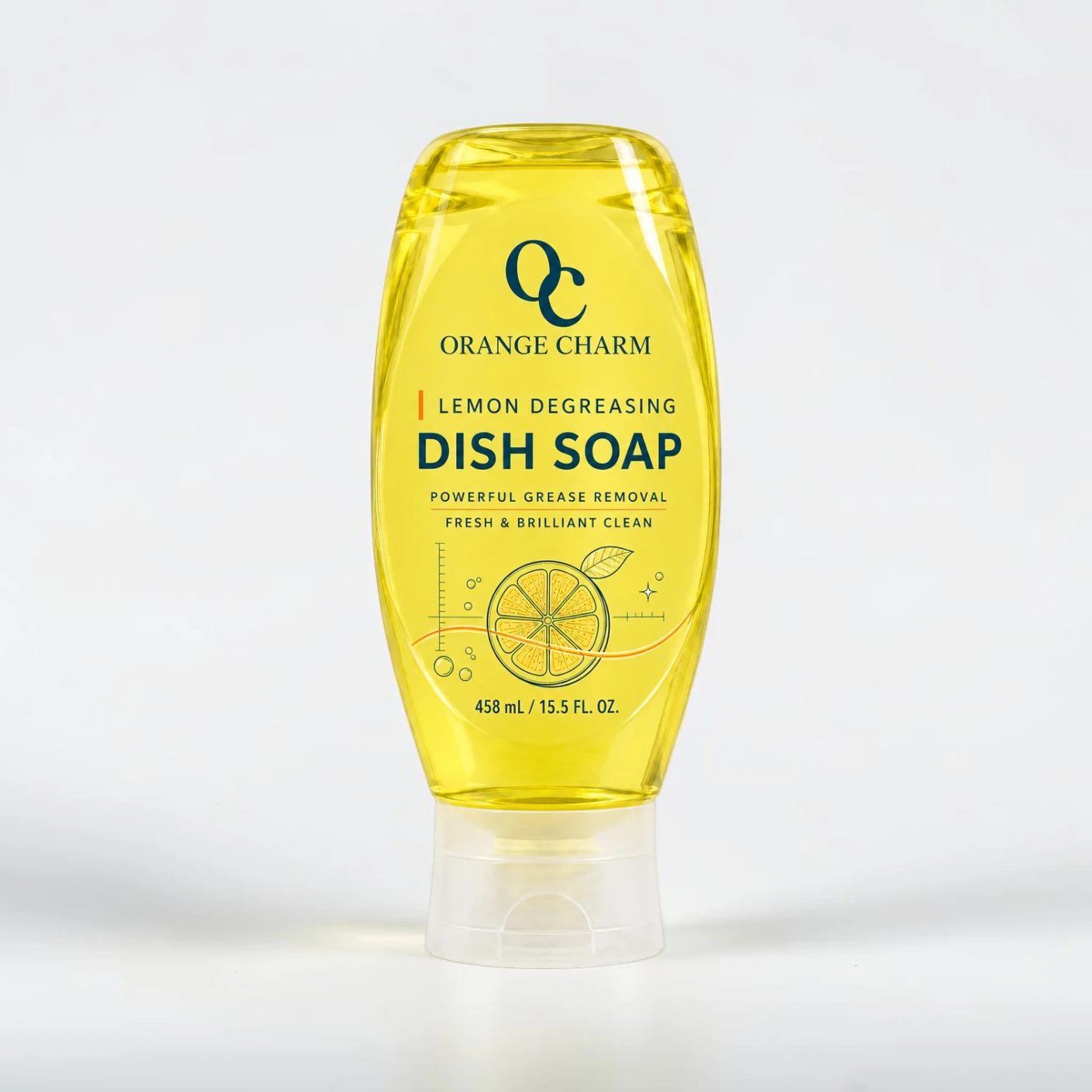 High-efficiency dishwashing liquid in clear bulk bottles for supermarket retail, supporting private label (OEM) and sustainable chemical solutions.